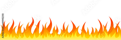 Fire flame symbol. Flat gradient fire illustration. Burn hot inferno concept. Vector isolated on white background.