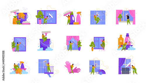 Window Cleaning Icon Set