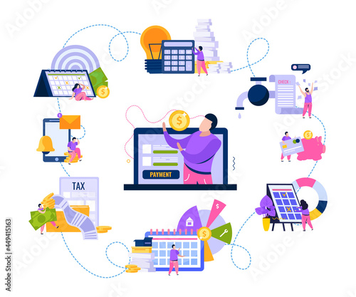 Monthly Payments Circle Composition