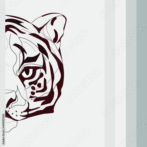 luxury background with tiger. for the design of postcards, packages, envelopes and holiday paraphernalia in 2022.