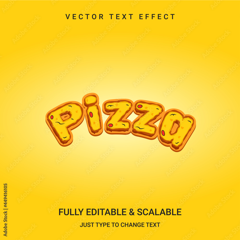 realistic pizza text effect. editable eps file realistic pizza text effect. editable eps file