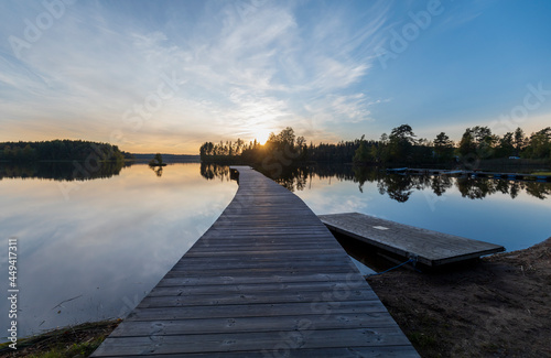 Sunset at Sandsjö lake, Sandsjöbadet, Nässjö, Sweden