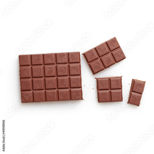 Isolated chocolate chip cookies on white background 