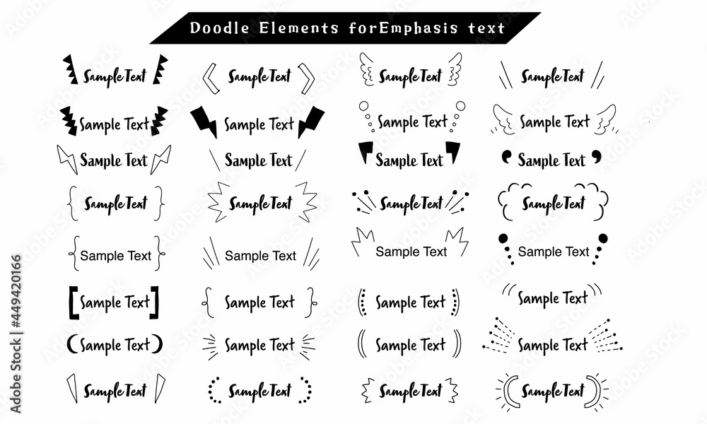 手描きの飾りフレーム 枠 シンプル 落書き 手書き 強調 アイコン ベクター セット Stock Vector Adobe Stock 手描きの飾りフレーム 枠 シンプル 落書き 手書き 強調 アイコン ベクター セット Stock Vector Adobe Stock