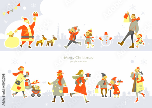 楽しいクリスマスの街の人々　 © fumi