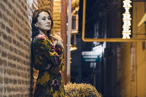 girl on the streets of the ancient city. Bukhara, Uzbekistan photo