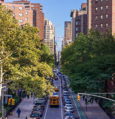 The urban environment at Skyline in Chelsea, seen from the High Line, New York, United States of America photo