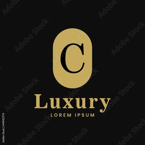 simple alphabet logo luxury concept with ellipse combination