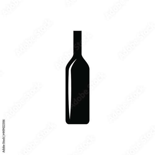 Wine bottle icon vector png isolated on white background.