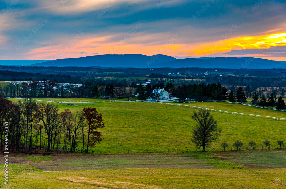 Photo of The Eisenhower Farm at Sunset, Gettysburg, Pennsylvania USA