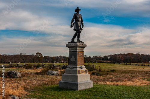The Monument to Union Brigadier General John Gibbon, Gettysburg National Military Park, Pennsylvania USA