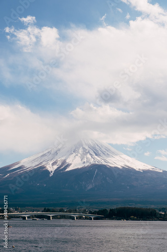 Fuji mountain and big white cloud, Japan