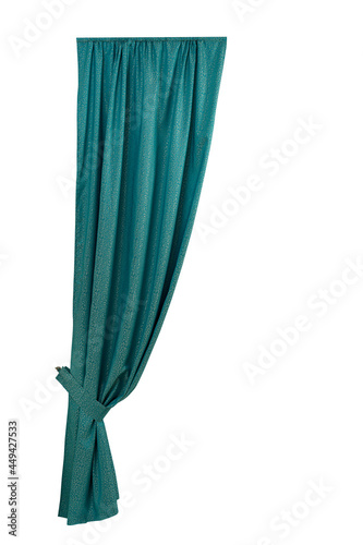 A beautiful curtain with a catch. Isolated white background.