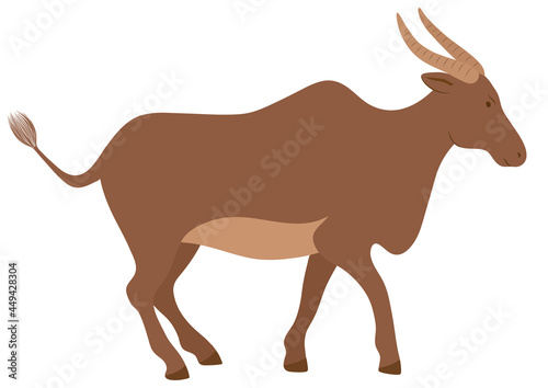 vector graphic african ancient brown bull illustration