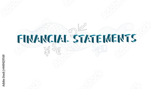 financial statements vector concept pixel style illustration isolated