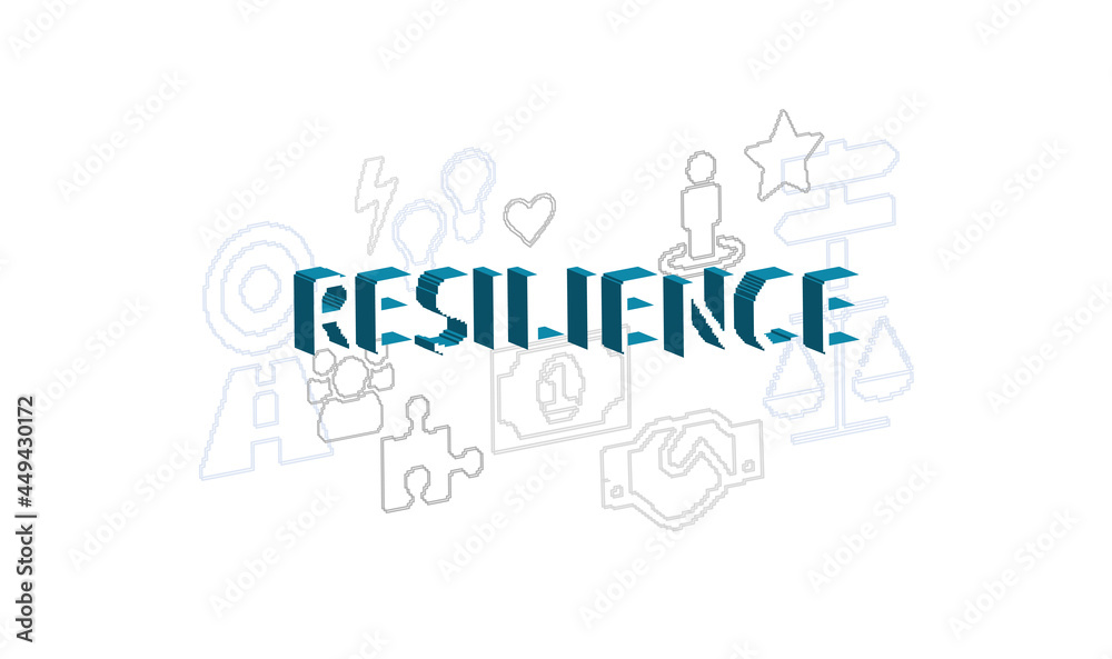 resilience vector abstract concept word design symbol cloud