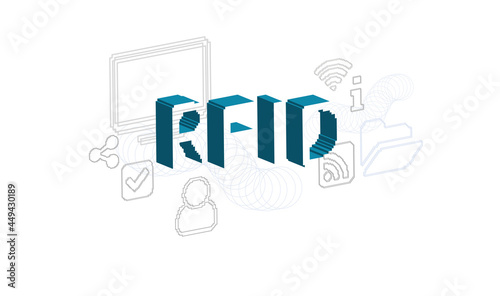 RFID vector concept pixel style illustration isolated