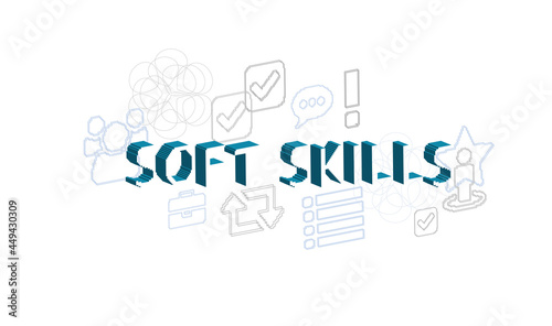 soft skills vector abstract concept word design symbol cloud