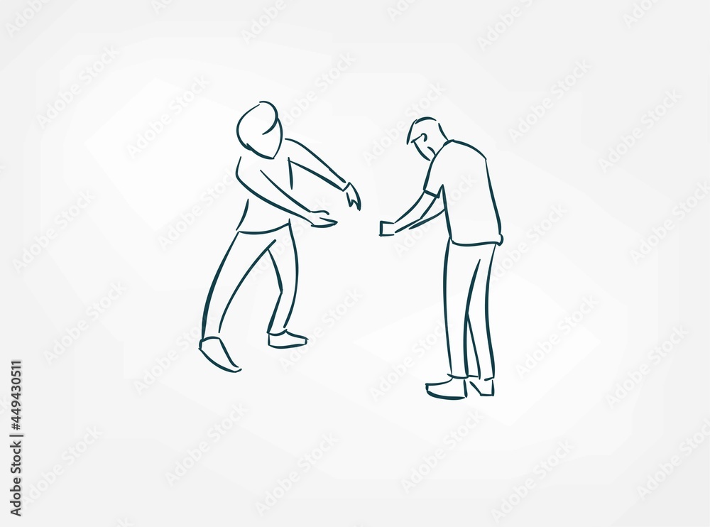 Obraz premium work people isolated doodle simple vector set isolated