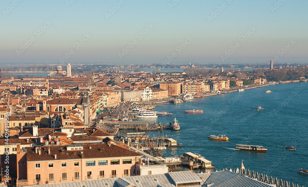 View on Venice from San Marco tower, Italy.