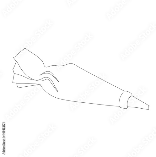 Pastry sleeve vector stock illustration. Tableware for the bakery. A tool for cream. Isolated on a white background.