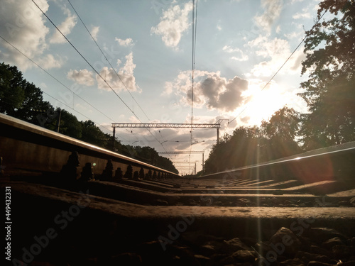 sunset over the railway