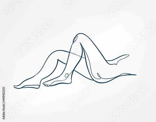legs girl line art single line isolated vector illustration abstract