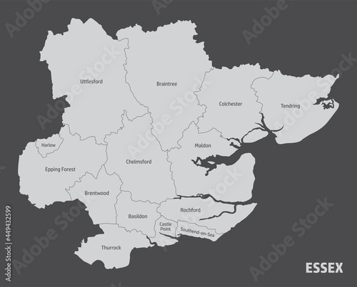 Fotografie Essex county administrative map