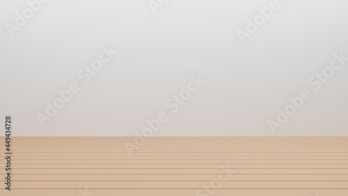 Fototapeta Naklejka Na Ścianę i Meble -  White wall background with wood floor texture