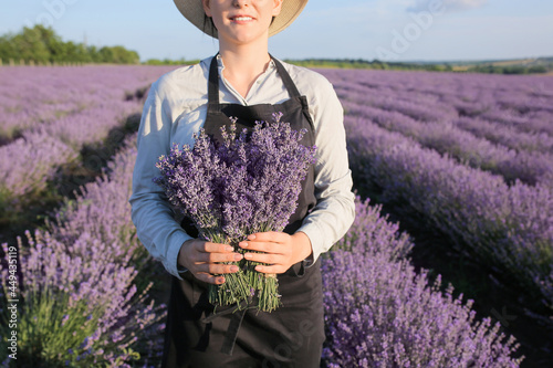 Female farmer with lavender...
