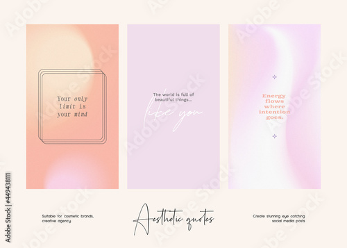 Social media story gradient aesthetic quotes template collection