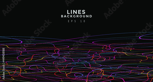 Colorful chaotic lines background. Hand drawn lines. Tangled chaotic pattern. Vector illustration.