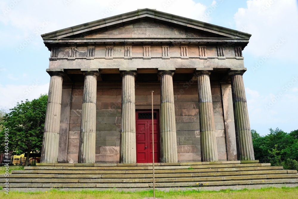 The Oratory building was built in 1829 in the form of a Greek Doric temple, located north of Liverpool Anglican Cathedral in Merseyside, England