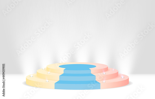 A pedestal or platform for honoring the winners. Vector illustration .