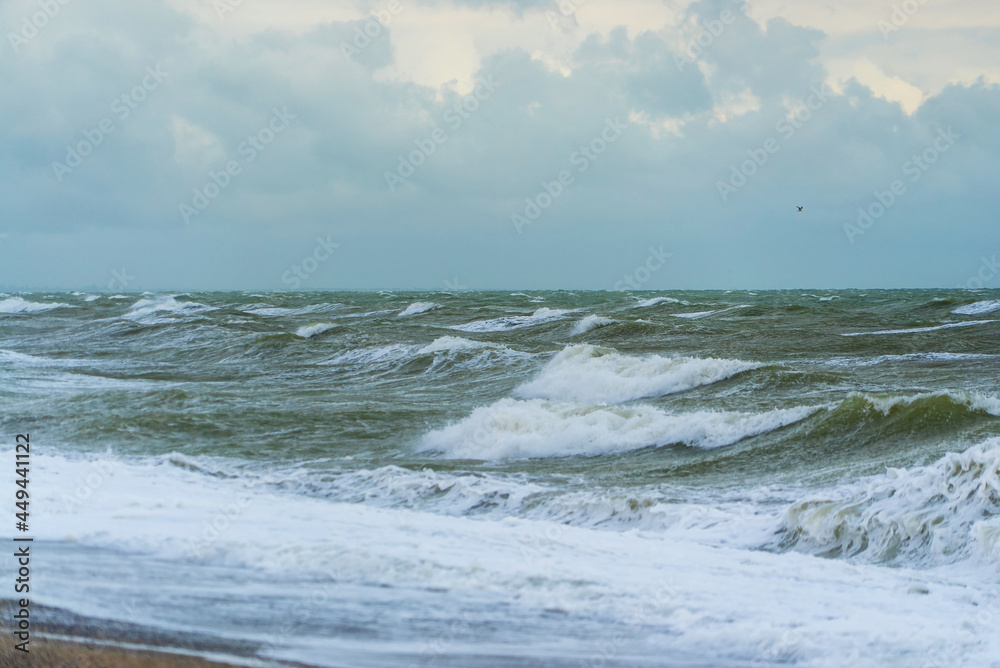 Big waves on the Black Sea. A storm off the coast of Yevpatoria .Crimea.