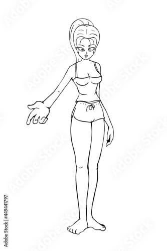 Woman in pijama to coloring