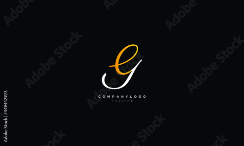 EJ JE E AND J Abstract initial monogram letter alphabet logo design