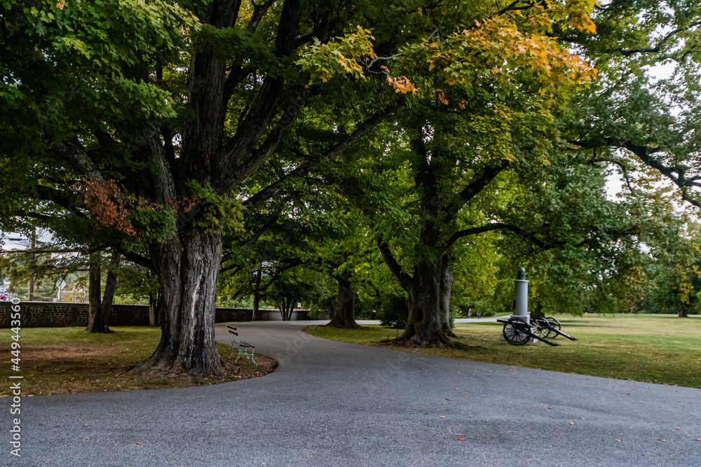 Gettysburg National Cemetery in Autumn, Pennsylvania USA