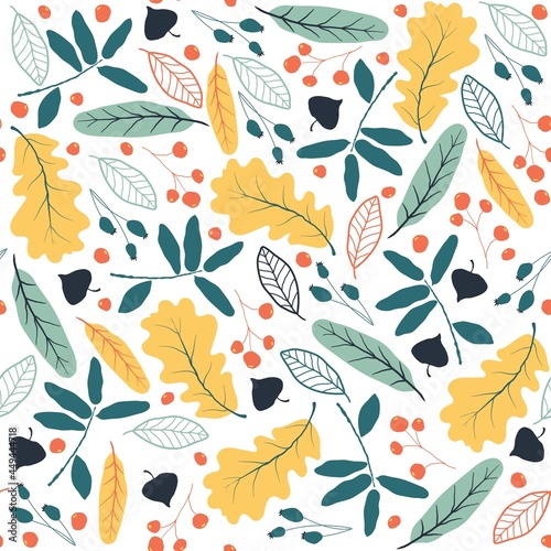 Autumn. Rubber boots with bright autumn leaves inside. Vector illustration. Flat design.