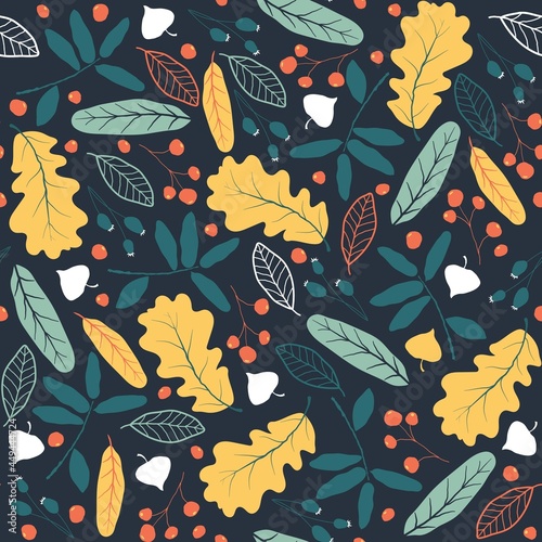 Autumn. Rubber boots with bright autumn leaves inside. Vector illustration. Flat design.