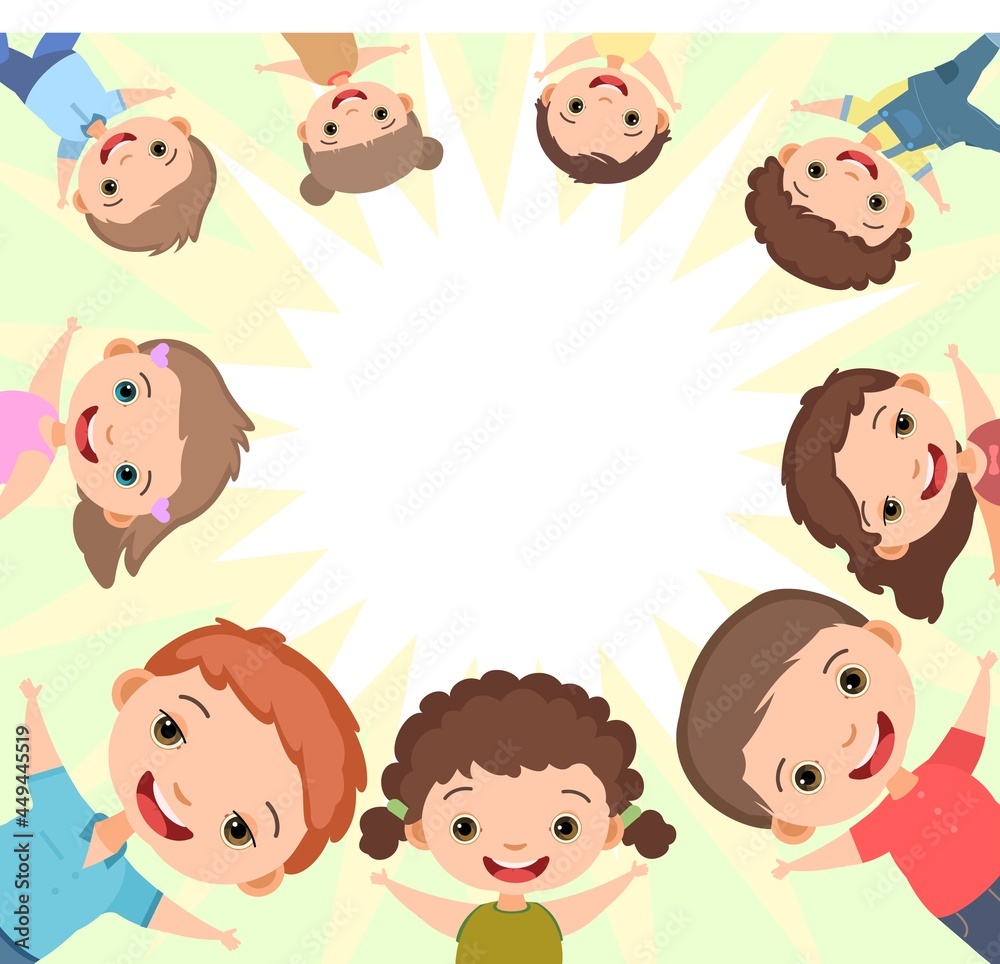 Children are joy. Frame. Happy childhood. Little boys and girls. Kid are having fun. Cute kid. Cartoon style. Isolated on white background. Vector Children are joy. Frame. Happy childhood. Little boys and girls. Kid are having fun. Cute kid. Cartoon style. Isolated on white background. Vector