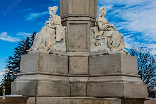 Closeup 1 of Soldiers National Monument in Winter, Gettysburg National Cemetery, Pennsylvania, USA