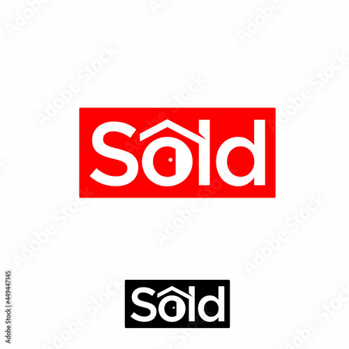 Sold icon isolated on white background from real estate collection