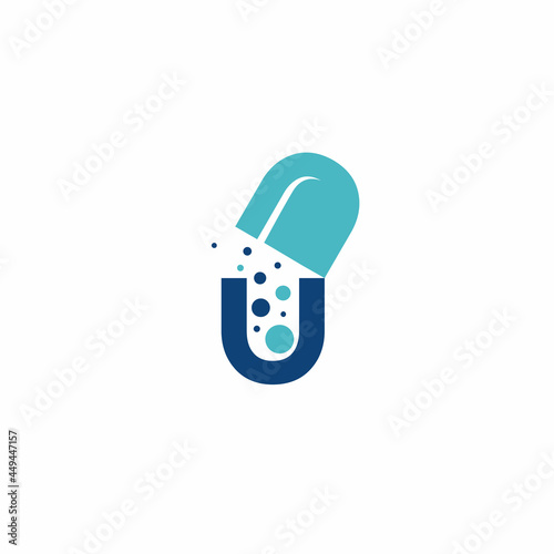 Capsule with letter U design symbol for your best business symbol