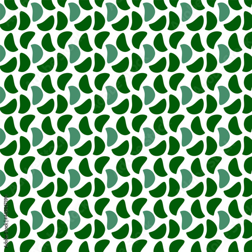Abstract trendy pattern of green elements on a white background.
