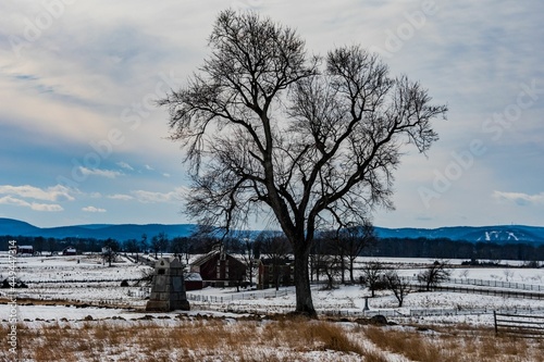 The Codori Farm on a Blustery Winter Day, Gettysburg National Military Park, Pennsylvania, USA photo