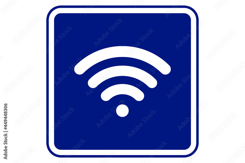 illustration of wifi symbol on blue background illustration of wifi symbol on blue background