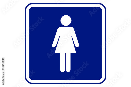 illustration of woman symbol on blue background