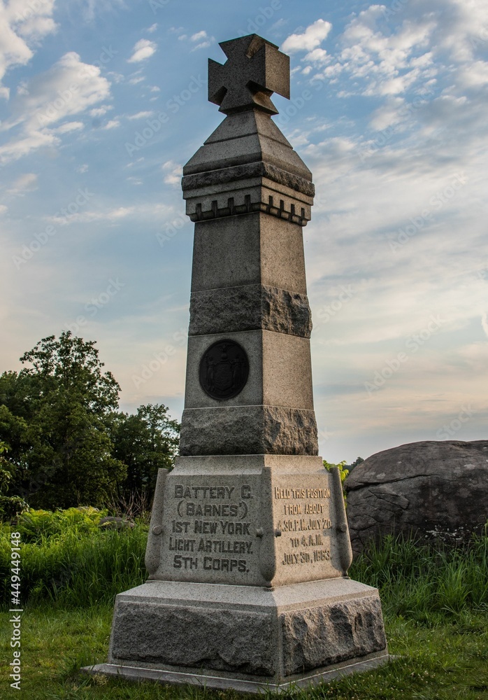 1st New York Light Artillery Monument, Gettysburg National Military Park, Pennsylvania, USA