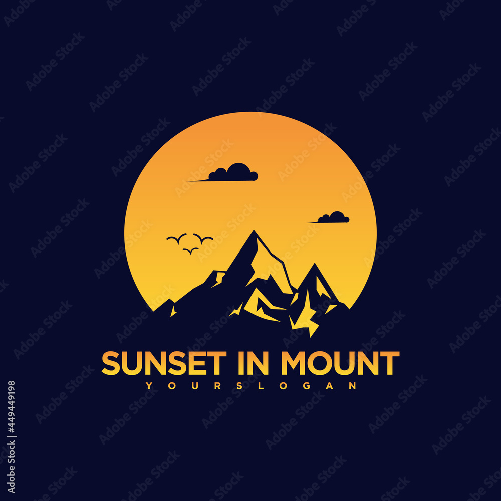 creative sunset logo design
